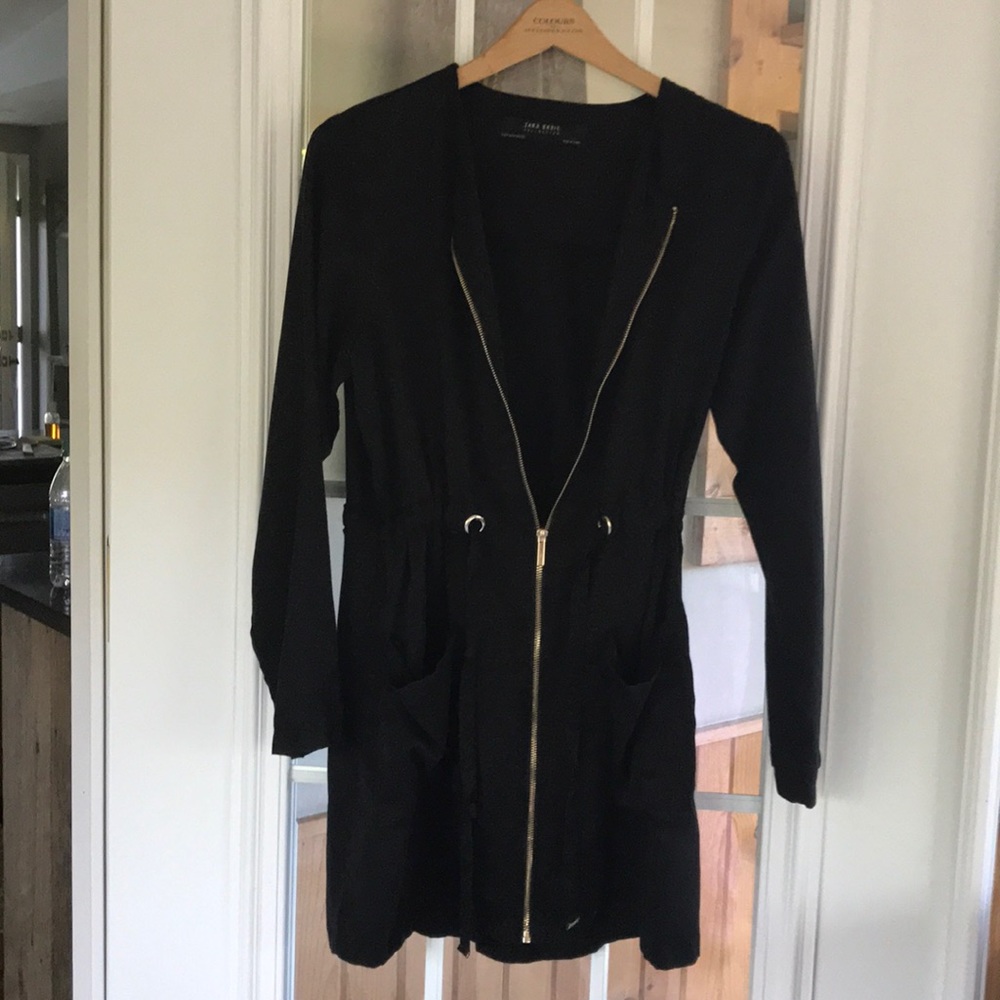 Zara black Spring jacket with gold details